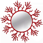 Круглое настенное зеркало Coral Mirror Red варинант исполнения - 1 | Loft Concept в Твери