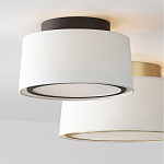 Потолочный светильник с круглым хлопковым абажуром Frosted Diffuser варинант исполнения - 2 | Loft Concept в Твери