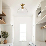 Потолочный светильник с широким полусферическим плафоном из прозрачного стекла Alora Mood варинант исполнения - 5 | Loft Concept в Твери