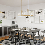 Люстра прямоугольная цвета латунь с прозрачными рифлеными цилиндрическими плафонами Kichler варинант исполнения - 8 | Loft Concept в Твери