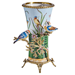 Ваза из фарфора с птицами на бронзовой ветке Garden of Eden варинант исполнения - 1 | Loft Concept в Твери