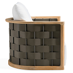 Дизайнерское уличное кресло из массива дерева с плетеной спинкой PALINFRASCA Armchair варинант исполнения - 7 | Loft Concept в Твери