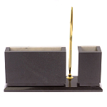 Настольный письменный набор из мрамора с часами и ручкой Marble Accessory варинант исполнения - 3 | Loft Concept в Твери