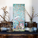 Постер на холсте в стиле шинуазри с изображением сада Chinoiserie Gazebo in the Imperial Garden Poster варинант исполнения - 4 | Loft Concept в Твери