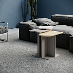 Стол журнальный бежево-серый из 3-х частей со столешницами в виде геометрических элементов MUND SIDE TABLE LIGHT MOCHA варинант исполнения - 1 | Loft Concept в Твери