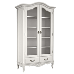 Шкаф книжный белый из массива бука с 5-ю полками и 2-мя ящиками в стиле прованс White Provence варинант исполнения - 1 | Loft Concept в Твери