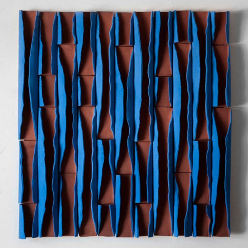 Объемное фактурное панно Metropolis Terracotta and Blue Синий Терракотовый в Твери | Loft Concept 