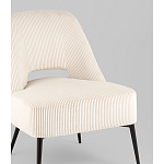 Кресло лаунж Бостон велюр рельефный молочный на черных ножках варинант исполнения - 2 | Loft Concept в Твери