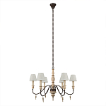 Люстра на металлическом основании с 6-ю белыми тканевыми абажурами Terrain варинант исполнения - 1 | Loft Concept в Твери