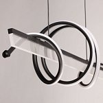 Люстра линейная черного цвета с волнообразным металлическим элементом Luke Lampco Tracer Lamp варинант исполнения - 7 | Loft Concept в Твери