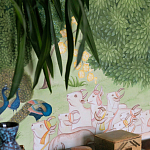 Обои ручная роспись Dandaka Glades Original colourway on painted Xuan paper варинант исполнения - 2 | Loft Concept в Твери