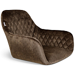 Барный стул со спинкой и подлокотниками на 4-х черных ножках Douglas Rhombus Коричневый Велюр варинант исполнения - 2 | Loft Concept в Твери