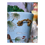 Кашпо из голубого фарфора с бронзовыми элементами Blue Garden варинант исполнения - 6 | Loft Concept в Твери