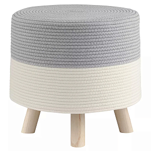 Пуф с плетеной обивкой на деревянных ножках Viveland