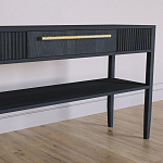 Дизайнерская Консоль с полкой и ящиком Primo Черный дуб варинант исполнения - 3 | Loft Concept в Твери
