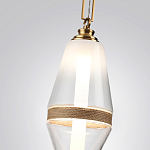 Подвесной светильник со стеклянным плафоном и декоративной вставкой из текстурного камня Tectona  варинант исполнения - 5 | Loft Concept в Твери