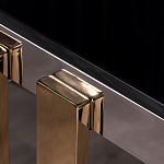 Консоль в современном стиле с черной стекляной столешницей Console with Black Glass варинант исполнения - 2 | Loft Concept в Твери