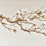 Люстра в виде золотой ветки с цветами Glass Flower Pendant Light варинант исполнения - 7 | Loft Concept в Твери