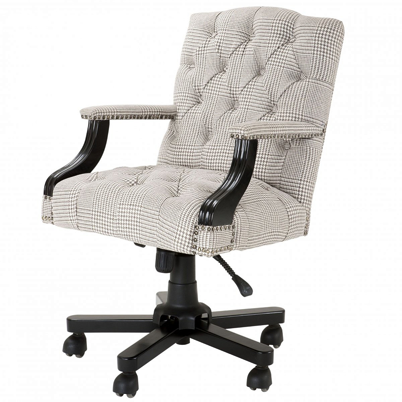 Офисное кресло Eichholtz Desk Chair Burchell brown & white Коричневый Белый Черный Офисное кресло Eichholtz Desk Chair Burchell brown & white Коричневый Белый Черный в Твери | Loft Concept