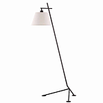 Торшер с черным наклонным корпусом и конусовидным абажуром Black Tripod варинант исполнения - 4 | Loft Concept в Твери