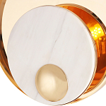 Бра с круглым плафоном из белого мрамора и золотистым металлическим обрамлением  Ginger & Jagger варинант исполнения - 2 | Loft Concept в Твери