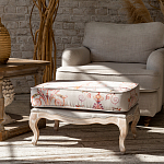 Мягкая банкетка из массива бука серая с растительным орнаментом Raffael Grey Floral Banquette варинант исполнения - 5 | Loft Concept в Твери