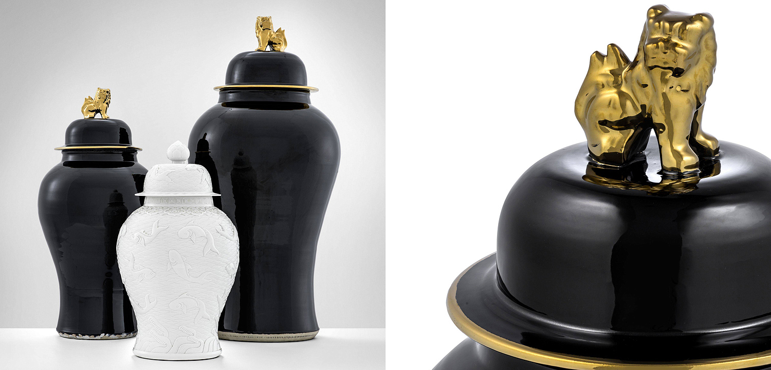 Ваза с крышкой Eichholtz Vase Golden Dragon S Ваза с крышкой Eichholtz Vase Golden Dragon S - Loft-Concept в Твери
