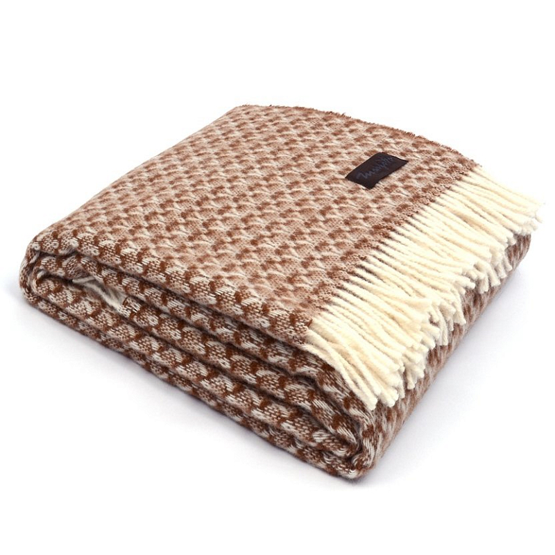 Плед BRIAS TRIANGLE 1200 Marzotto Бежево-серый Коричневый в Твери | Loft Concept 