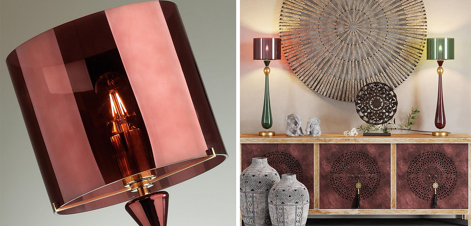 Настольная лампа Roser Burgundy Table Lamp Настольная лампа Roser Burgundy Table Lamp - Loft-Concept в Твери