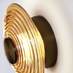 Бра с рельефным круглым плафоном янтарного цвета Savio Glass Disc Light варинант исполнения - 2 | Loft Concept в Твери