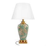 Настольная лампа бирюзовая с цветочным принтом Turquoise Flight варинант исполнения - 1 | Loft Concept в Твери