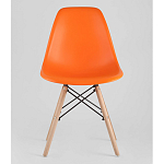 Пластиковый стул на ножках из массива бука Eames Orange варинант исполнения - 4 | Loft Concept в Твери