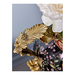 Ваза из фарфора черная с цветочной росписью и бронзовыми элементами Spring Garden варинант исполнения - 4 | Loft Concept в Твери