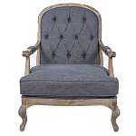 Кресло с пуфом с мягкой обивкой из льна Edward Armchair grey варинант исполнения - 1 | Loft Concept в Твери