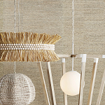 Подвесной светильник в форме купола с декором из круглых деревянных бусин White Wooden Beads Chandelier варинант исполнения - 5 | Loft Concept в Твери