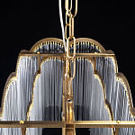 Люстра прямоугольная на цепях с прозрачными трубками и волнистым краем Nembus варинант исполнения - 10 | Loft Concept в Твери