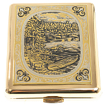 Портсигар на 20 сигарет с гравировкой природы в подарочной коробке Metal Cigarettes Cases варинант исполнения - 1 | Loft Concept в Твери