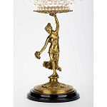 Чаша стеклянная прозрачная на бронзовой подставке с фигуркой девушки Eden Garden варинант исполнения - 2 | Loft Concept в Твери