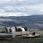 Дизайнерский кофейный стол из дерева с керамической столешницей уличный SWAY Coffee Table варинант исполнения - 7 | Loft Concept в Твери