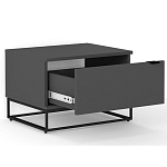 Тумба прикроватная цвета графит с ящиками Strict Lines варинант исполнения - 3 | Loft Concept в Твери
