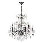 Люстра с хрустальными подвесками и металлическим основанием Диаметр 80 см Rococo Iron & Crystal Chandelier варинант исполнения - 1 | Loft Concept в Твери