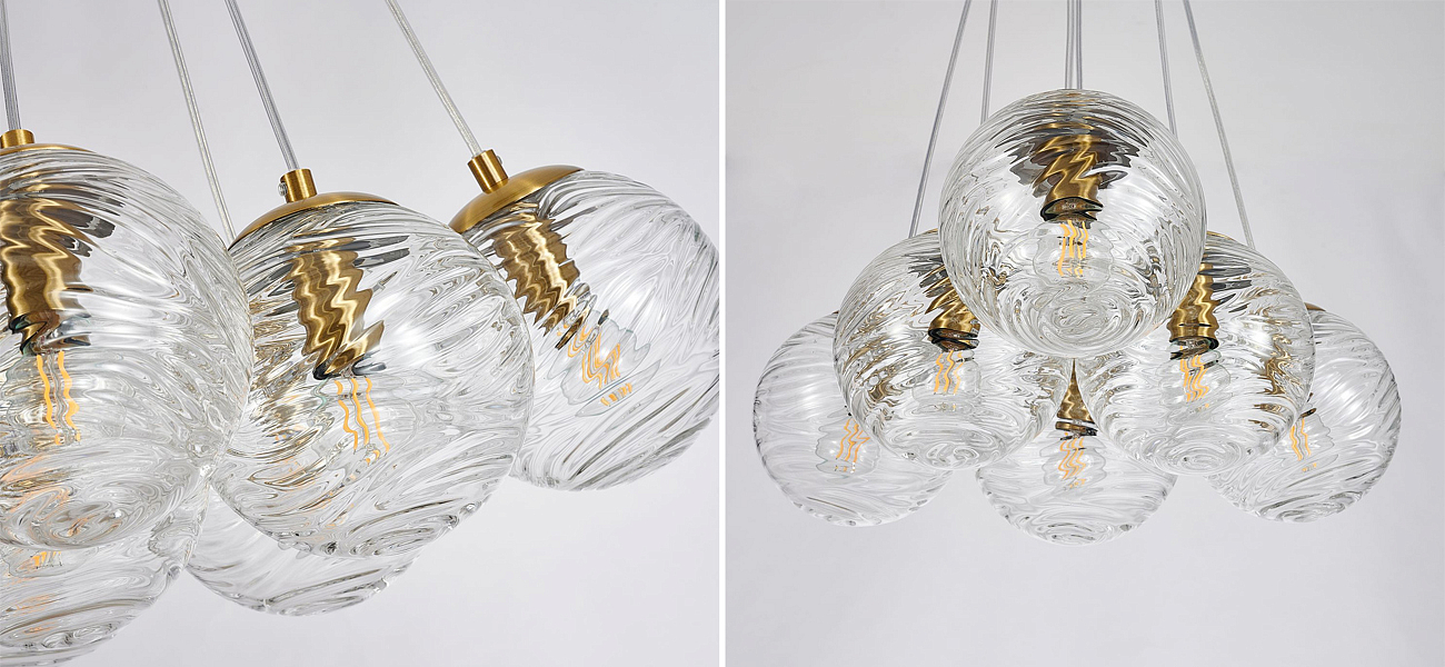 Люстра Perforated Glass Bubbles 6 ламп Люстра Perforated Glass Bubbles 6 ламп - Loft-Concept в Твери