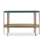 Консоль овальной формы золотая с полкой для хранения Craig варинант исполнения - 1 | Loft Concept в Твери