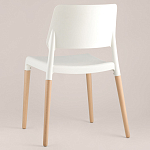 Пластиковый стул на ножках из массива бука Ferret White варинант исполнения - 5 | Loft Concept в Твери