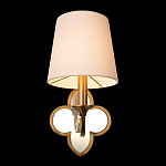 Бра с белым текстильным абажуром и декоративным основанием в виде четырехлистника с зеркальной вставкой Vitorino варинант исполнения - 19 | Loft Concept в Твери