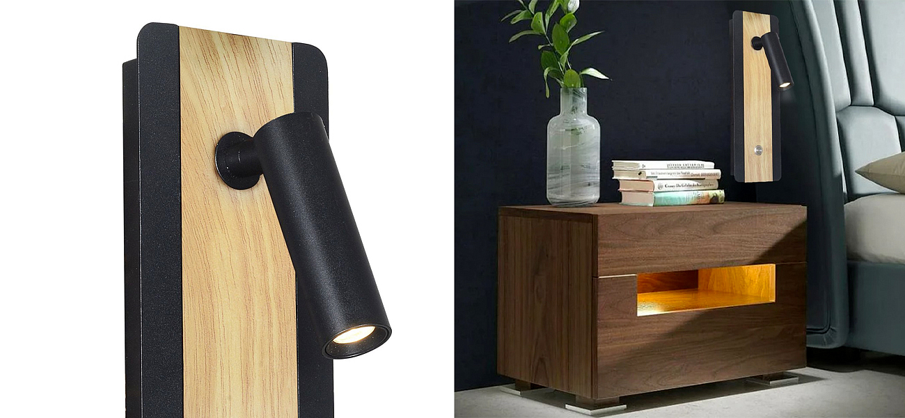 Бра с поворотным спотом GAVIN WOOD Light Бра с поворотным спотом GAVIN WOOD Light - Loft-Concept в Твери