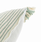 Чехол на подушку мятного цвета с бахромой и объемным узором Ethnic mix варинант исполнения - 3 | Loft Concept в Твери