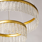 Люстра двухъярусная с золотого цвета и прозрачными подвесками Pettico варинант исполнения - 9 | Loft Concept в Твери