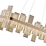 Люстра подвесная прямоугольная с рифлёными прозрачными элементами и золотым основанием Aurea Vista варинант исполнения - 2 | Loft Concept в Твери