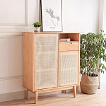 Комод с плетеными дверками и открытой нишей  с ящиком Dora Sideboard варинант исполнения - 2 | Loft Concept в Твери